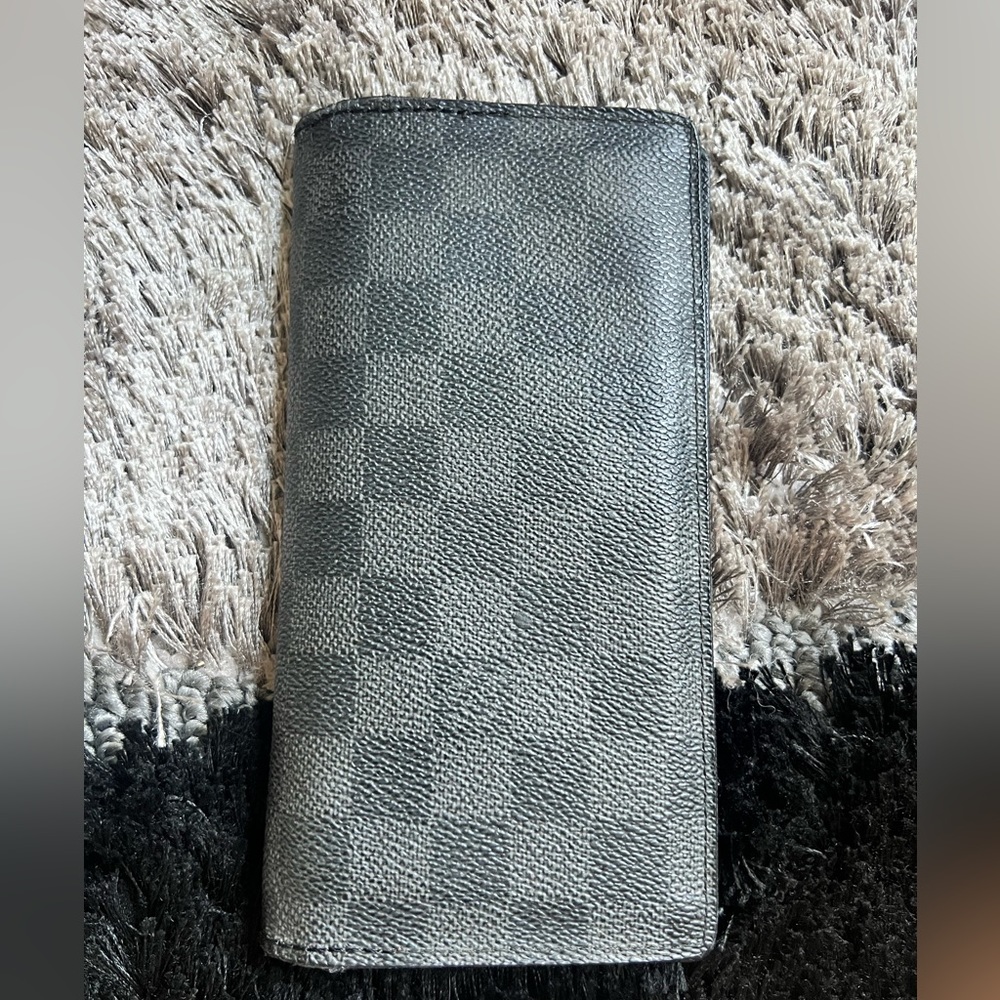 LOUIS VUITTON LV AUTHENTIC graphite DAMIER long bifold wallet BEAUTIFUL